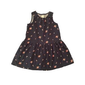 Gap. Navy Blue Corduroy Pinafore Jumper with Roses. Size 4.